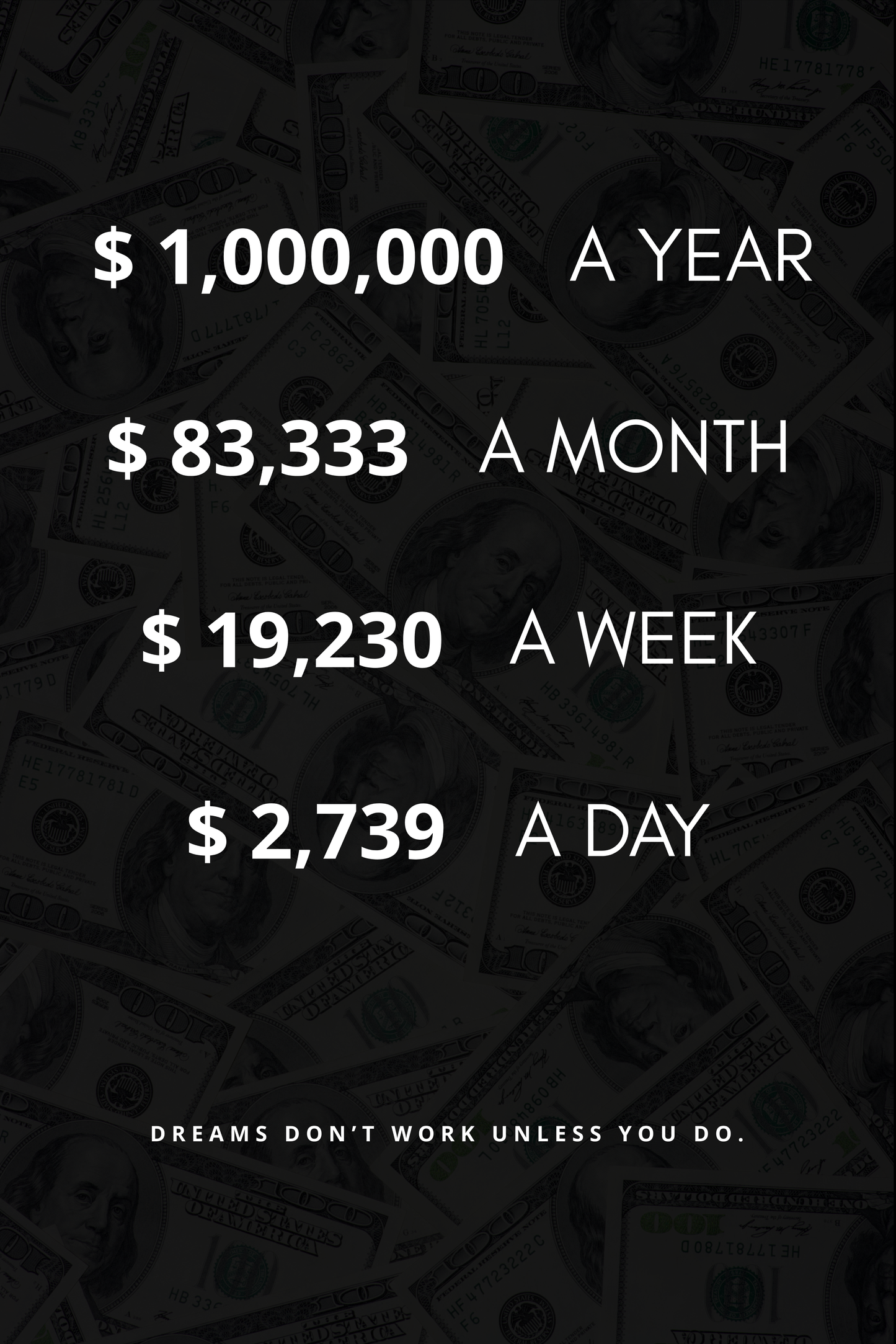 DREAMS DON‘T WORK UNLESS YOU DO