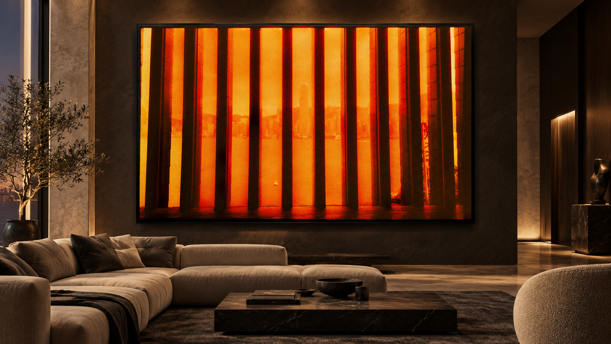 Oversized framed ARTSIZED art in a premium living room
