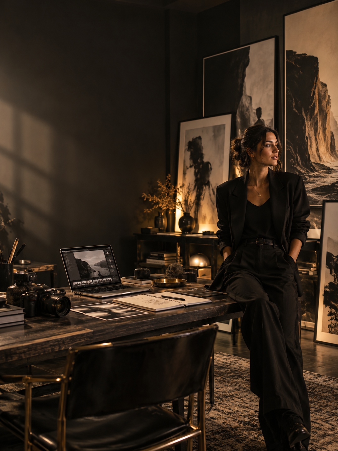 Creator at work in an art studio